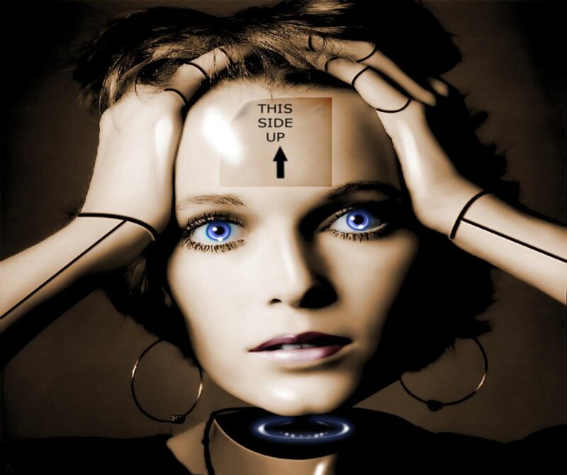 woman with robot parts
