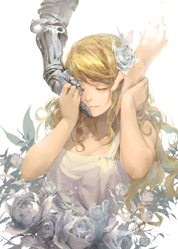 Woman with Robotic Arm — White, Serene