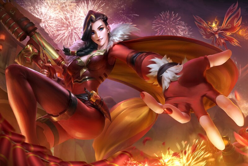 Woman with Rocket Launcher — Red