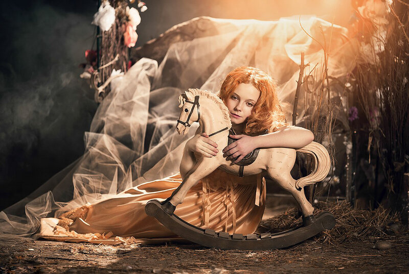 Woman with Rocking Horse