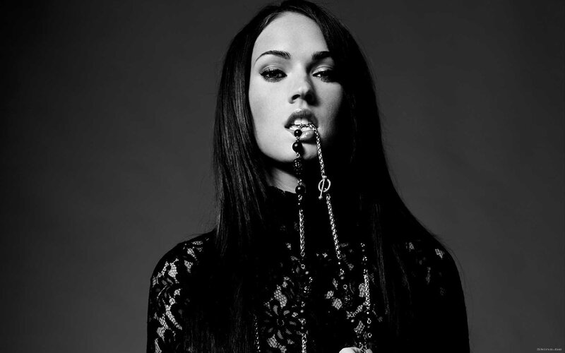 Woman with Rosary in Mouth — Black, Dramatic