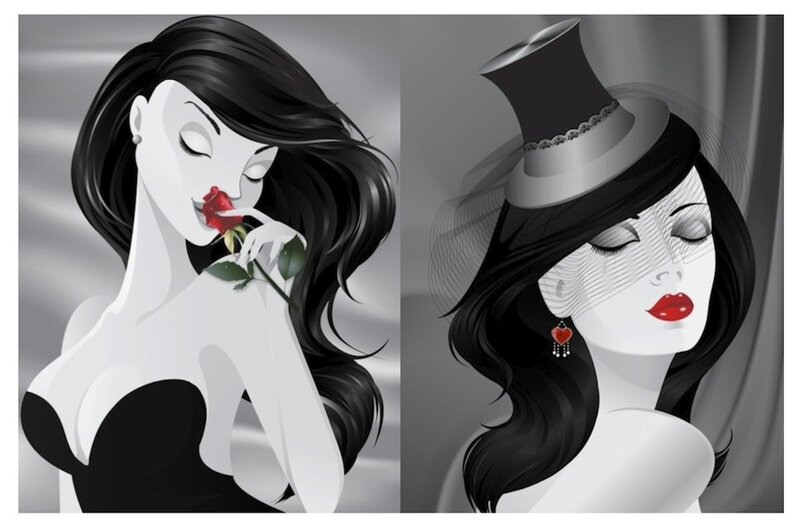 Woman with Rose and Hat
