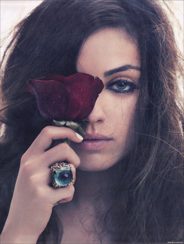 woman with rose and ring