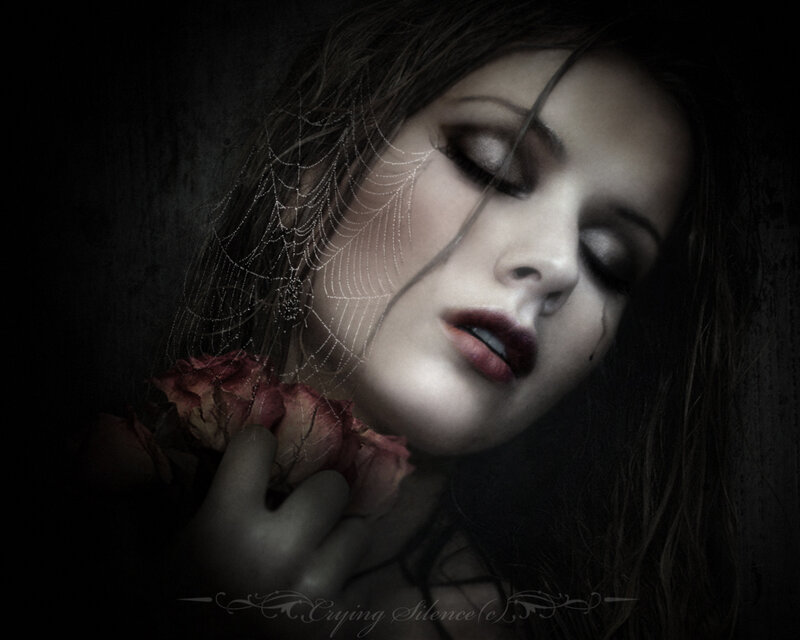 Woman with Rose and Web