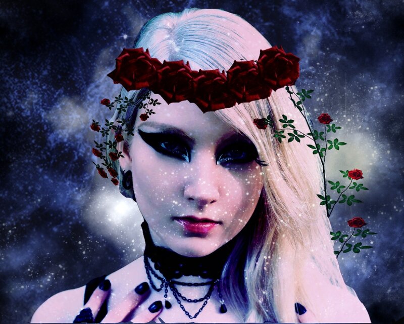 Woman with Rose Crown — Blue