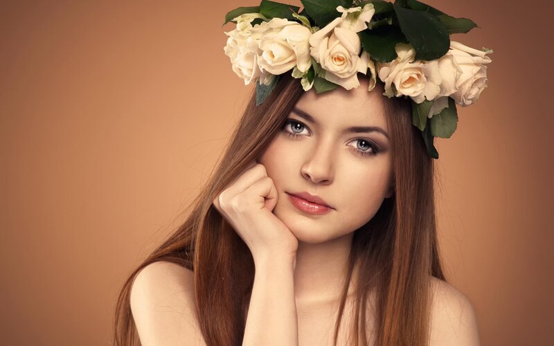 Woman with Rose Crown — Brown