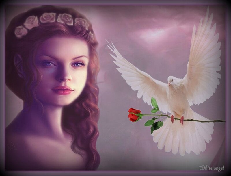 Woman with Rose Crown — Purple