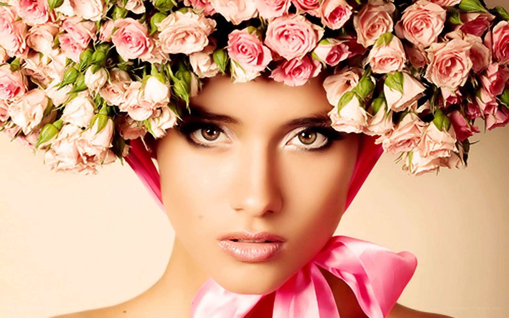 woman with rose crown