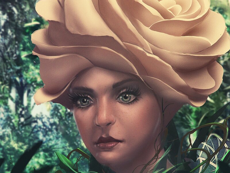 Woman with Rose Head