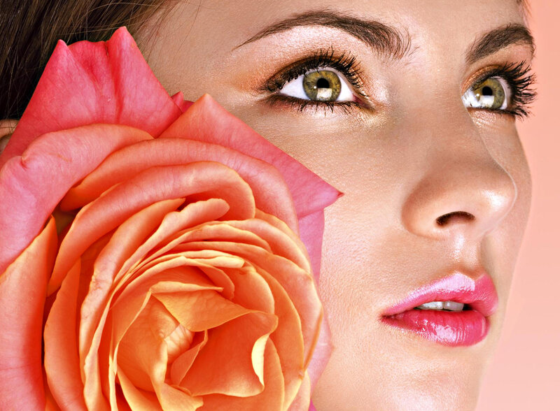 Woman with Rose — Pink, Serene