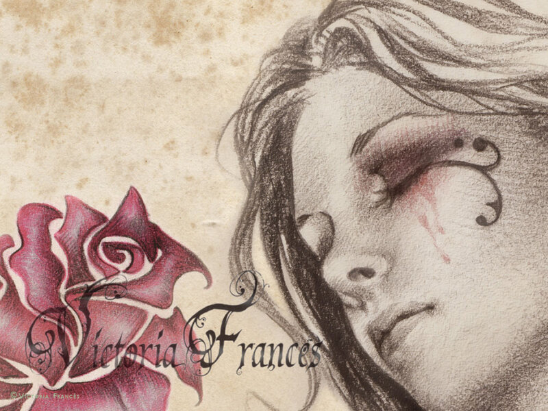 Woman with Rose Tattoo — Red