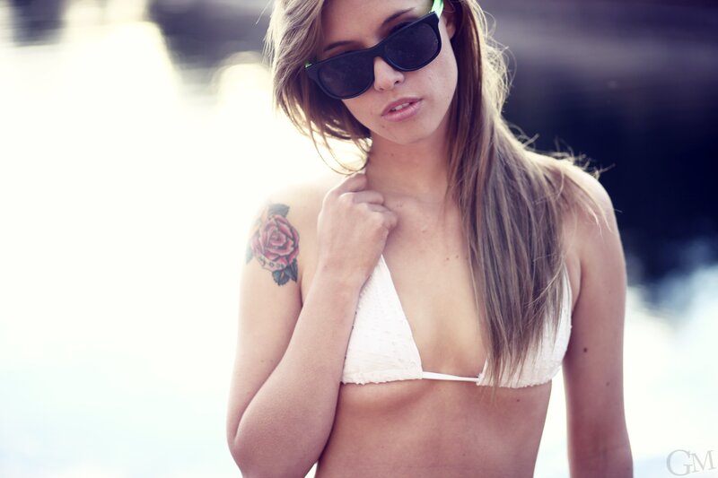 Woman with Rose Tattoo — White, Sunlit