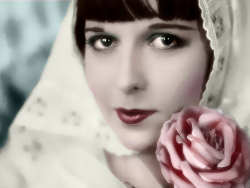 Woman with Rose — White, Dramatic