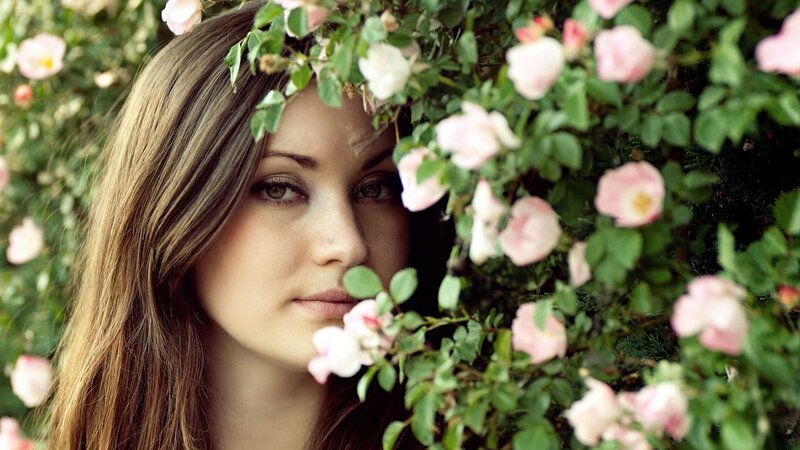 Woman with Rose Wreath