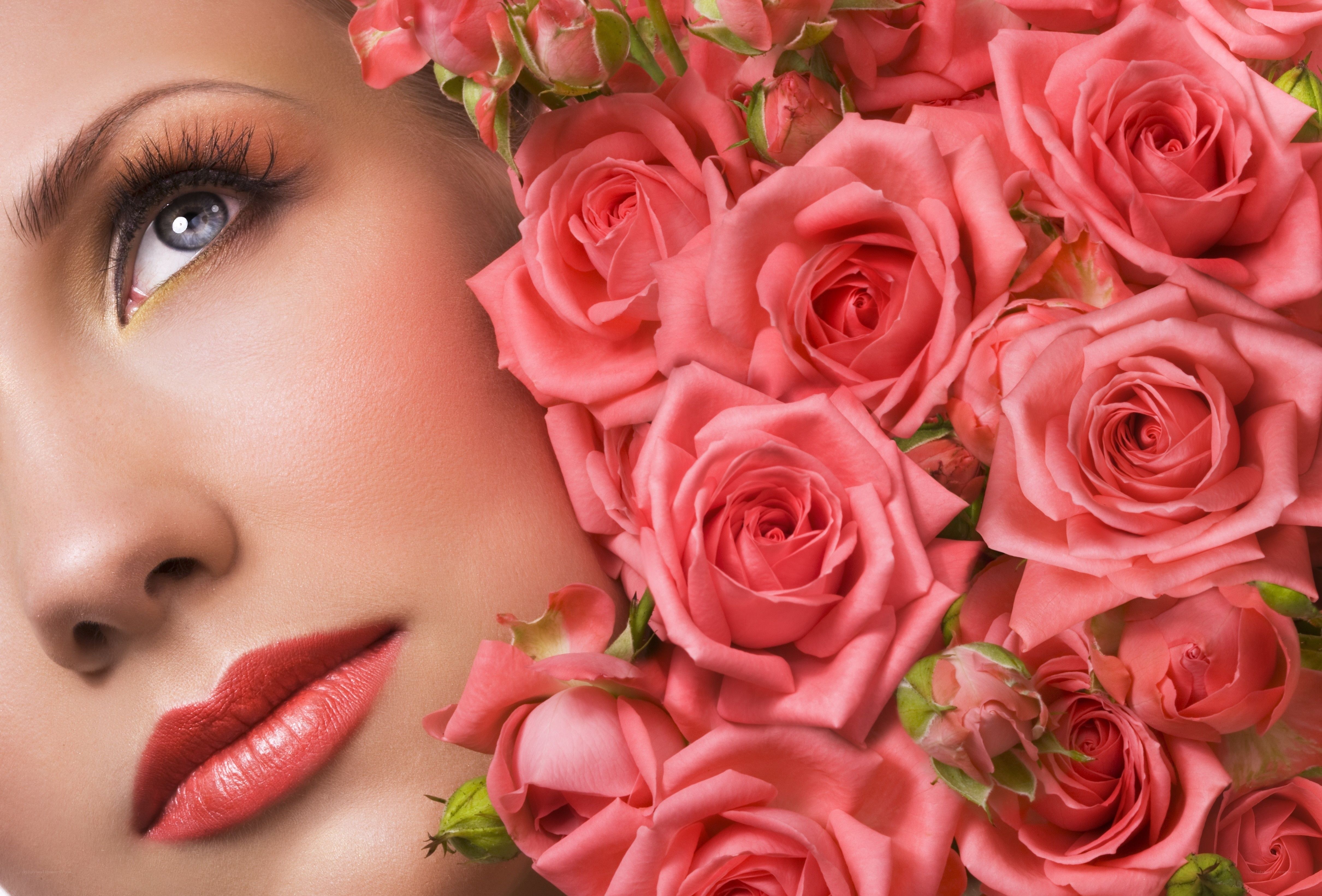 woman with roses