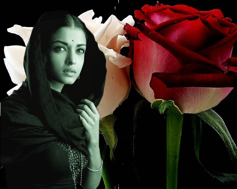 woman with roses