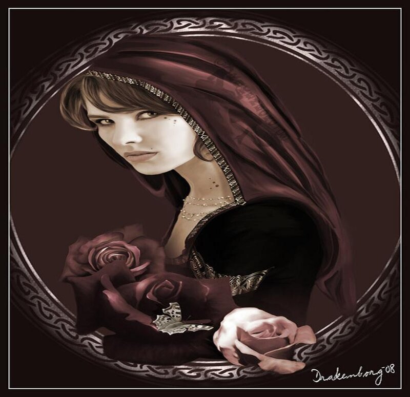 woman with roses and veil