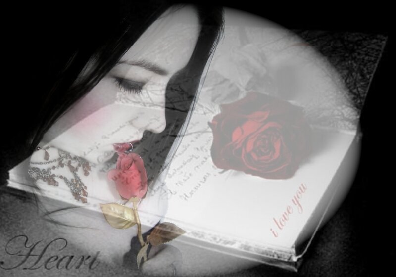 Woman with Roses — Black, Melancholic