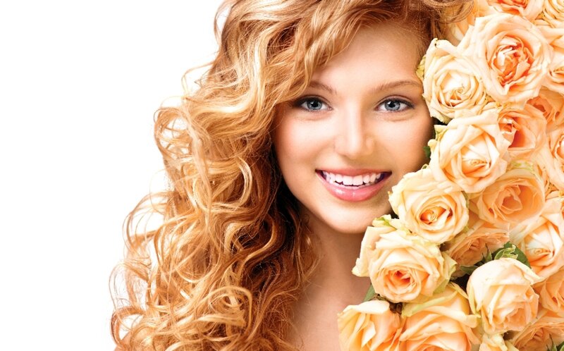 Woman with Roses — Blonde