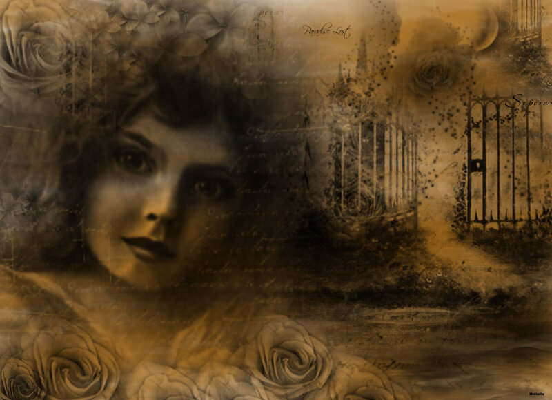 Woman with Roses — Brown