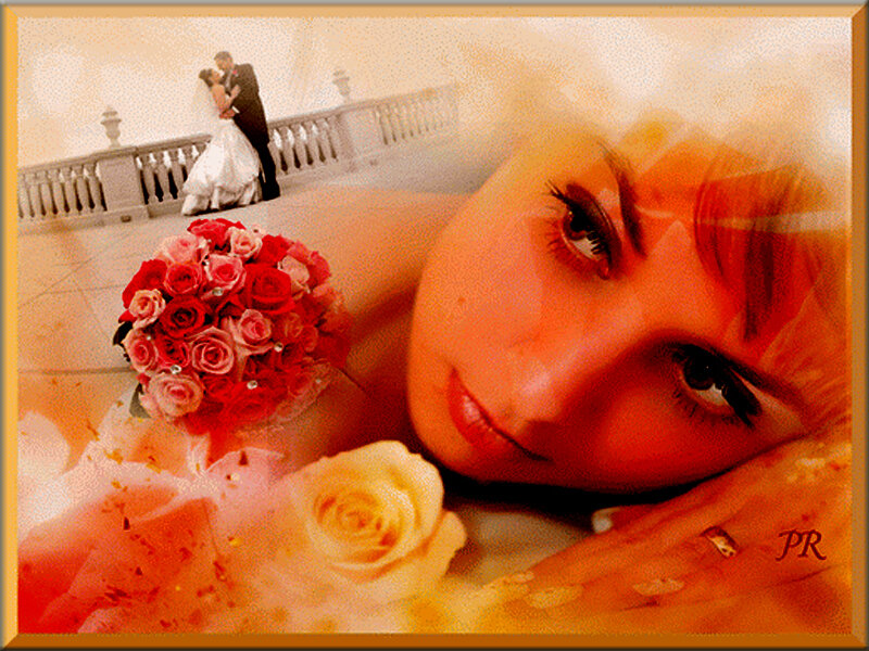 Woman with Roses — Orange