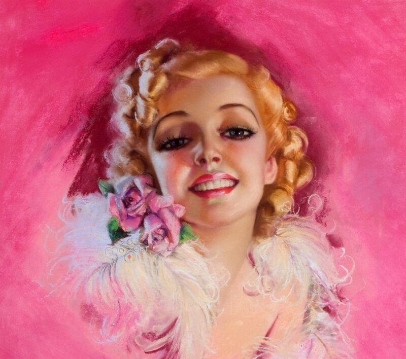 Woman with Roses — Pink, Vibrant