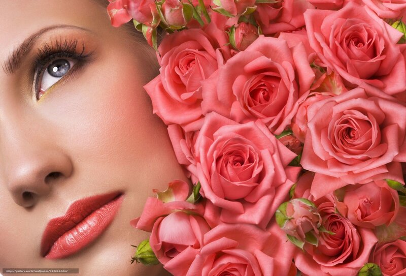 woman with roses