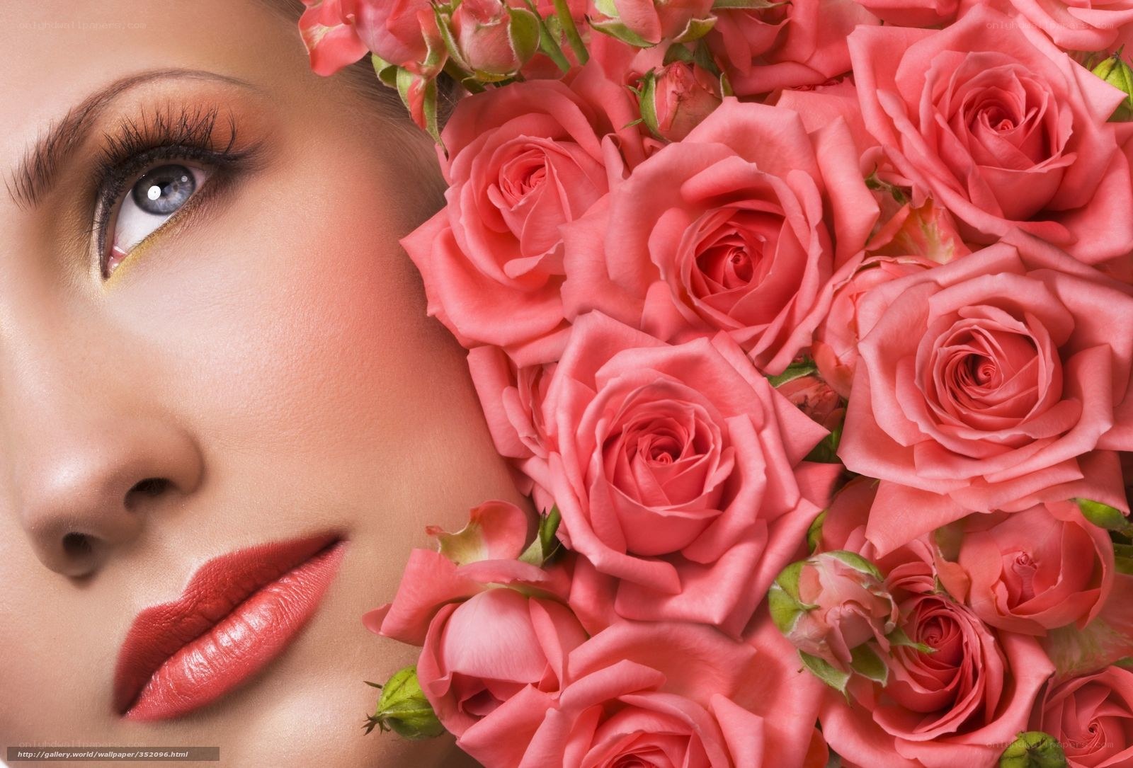 woman with roses