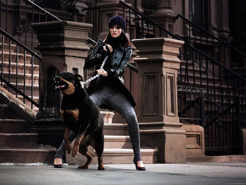 Woman with Rottweiler