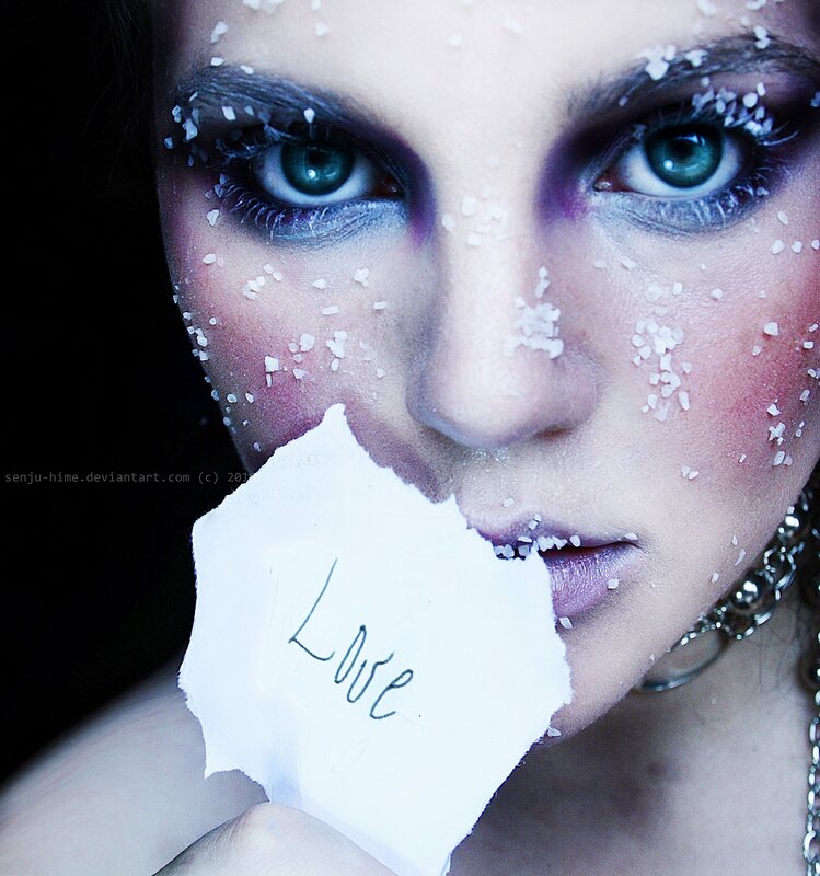woman with salt on face