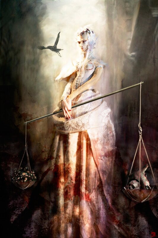 Woman with scales of justice
