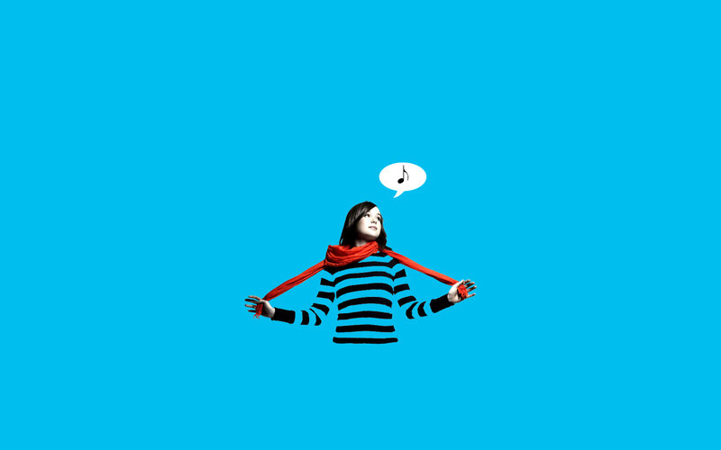woman with scarf and music note