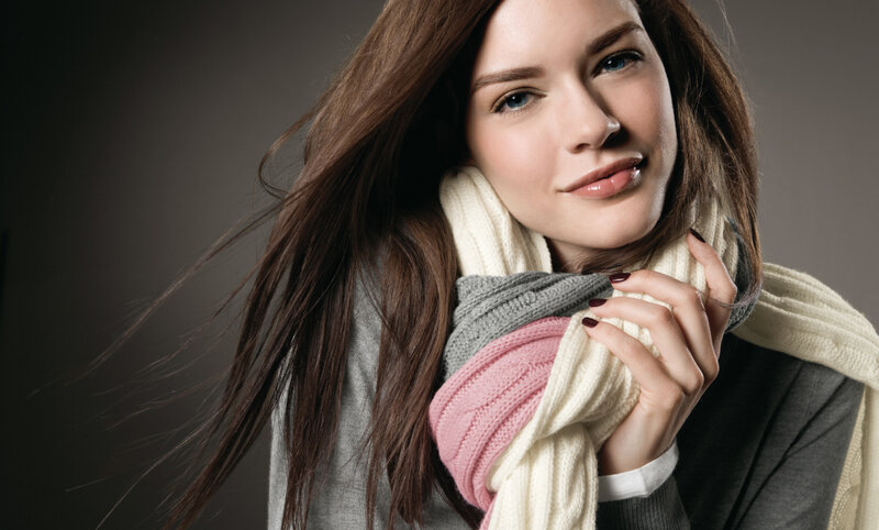 Woman with Scarf — Gray, Calm