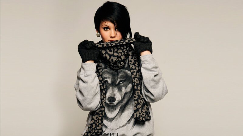 Woman with Scarf — Gray, Neutral, Photograph, Gloves