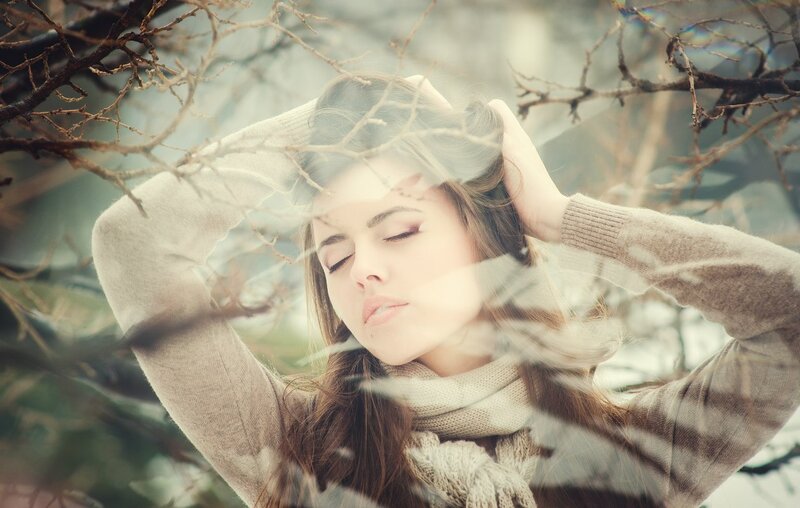 Woman with Scarf in Winter