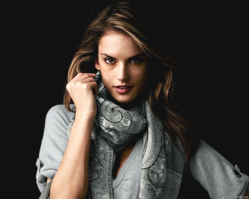 woman with scarf on black