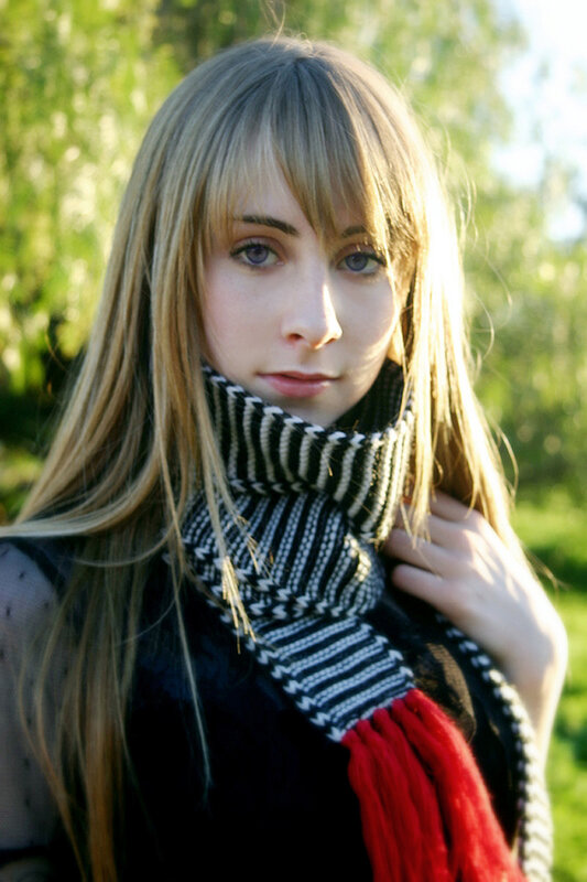 woman with scarf outdoors