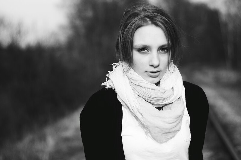 woman with scarf outdoors
