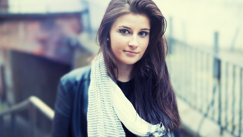 woman with scarf outdoors