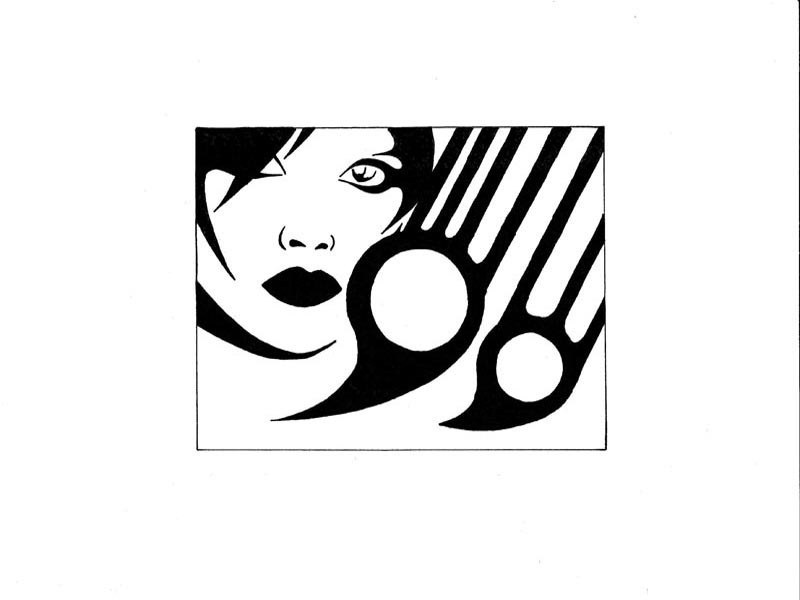 woman with scissors art