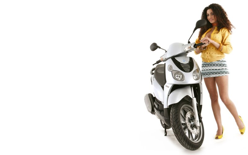 woman with scooter