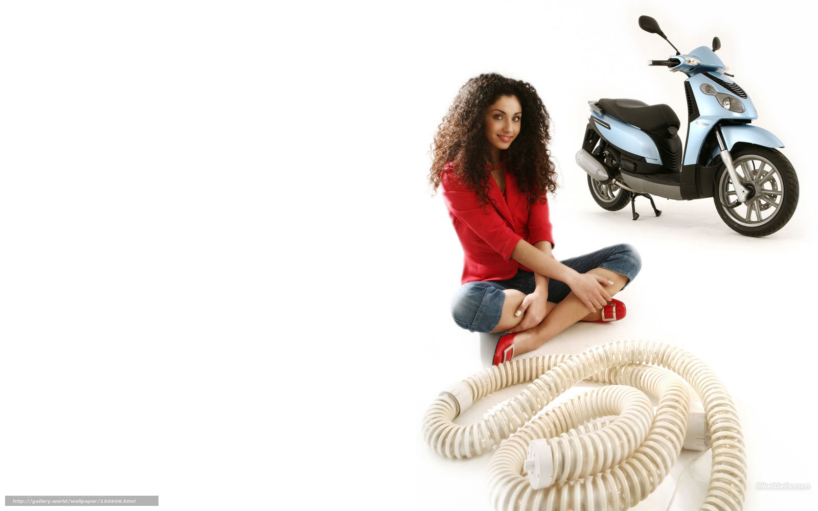 woman with scooter and hose