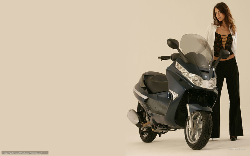 woman with scooter motorcycle