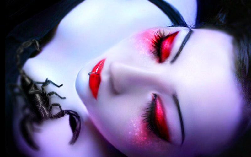 Woman with Scorpion — White