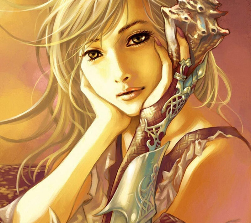 Woman with Seashell — Gold