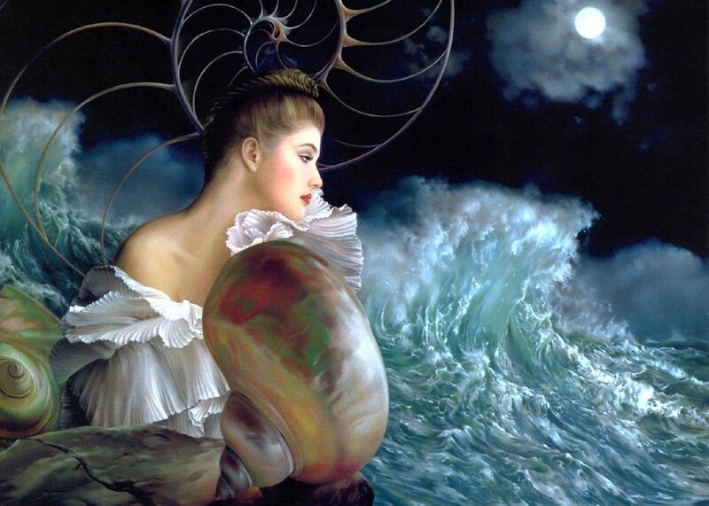 Woman with Seashell Headdress