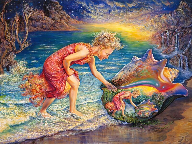 Woman with Seashell — Red