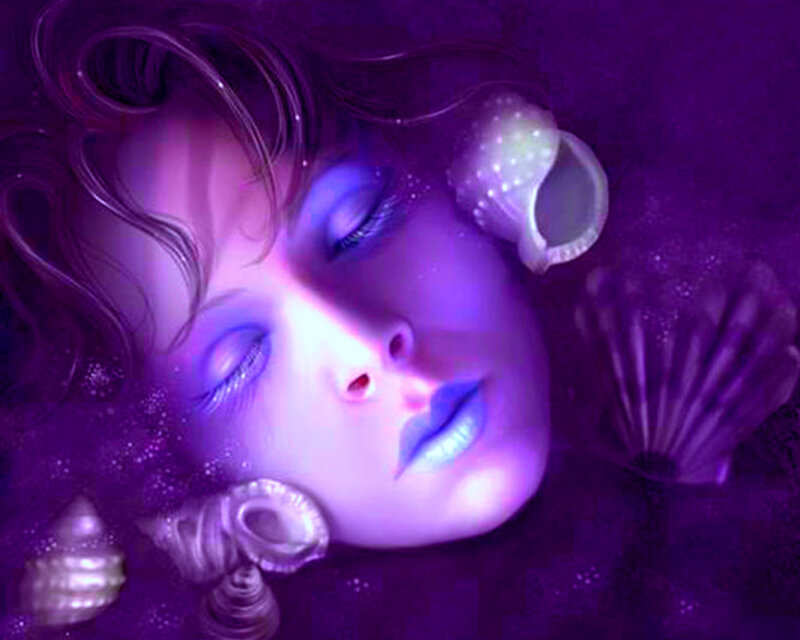 Woman with Seashells — Purple