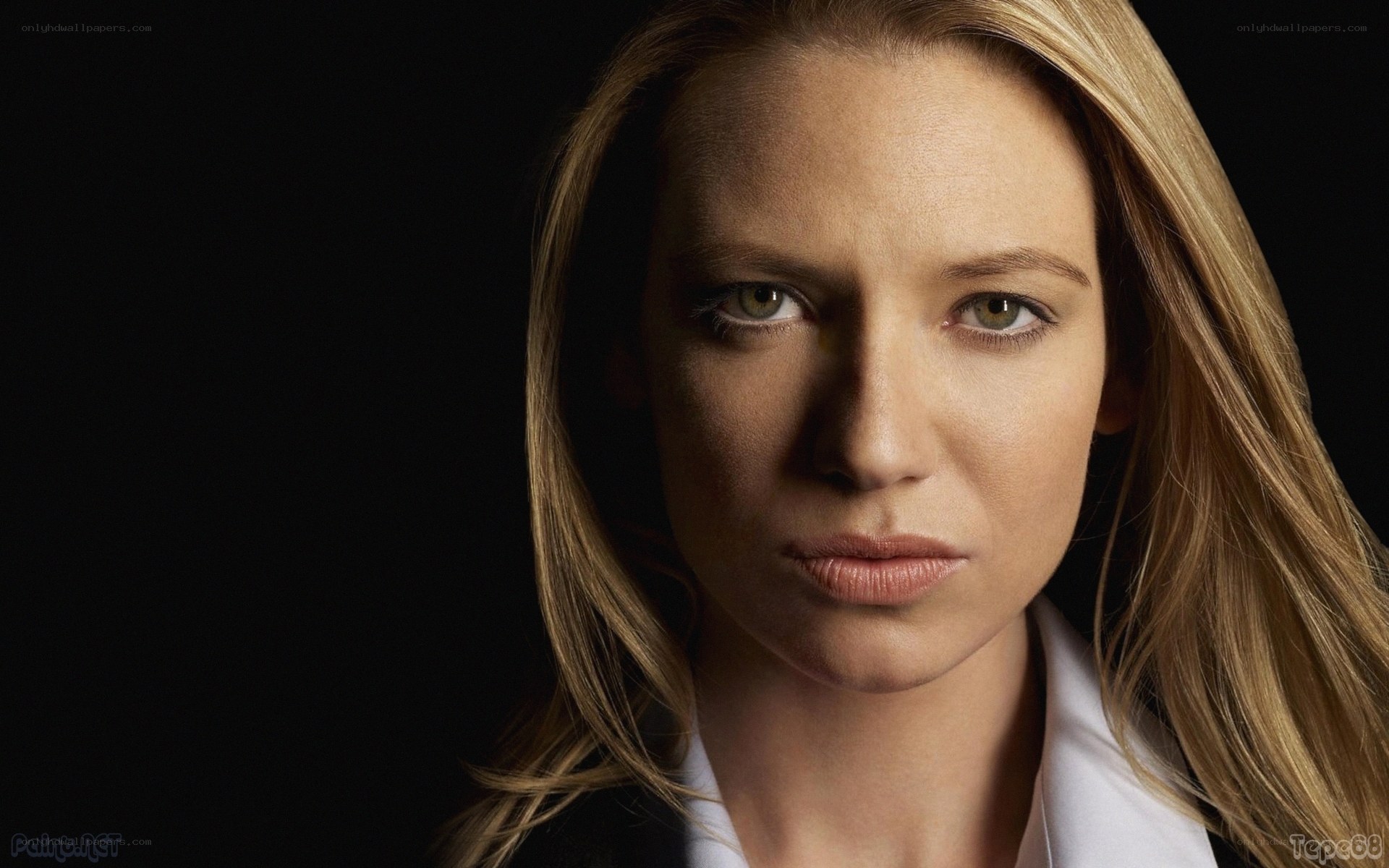 woman with serious expression