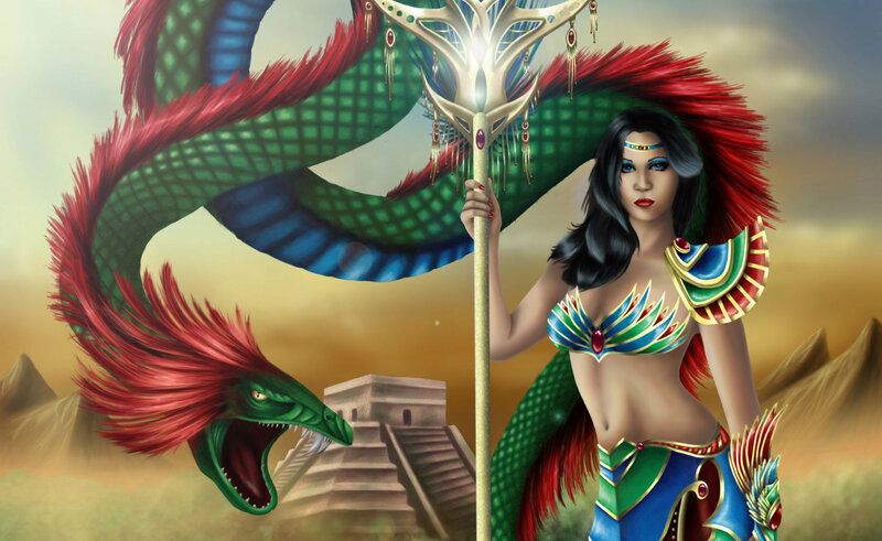 Woman with Serpent Staff